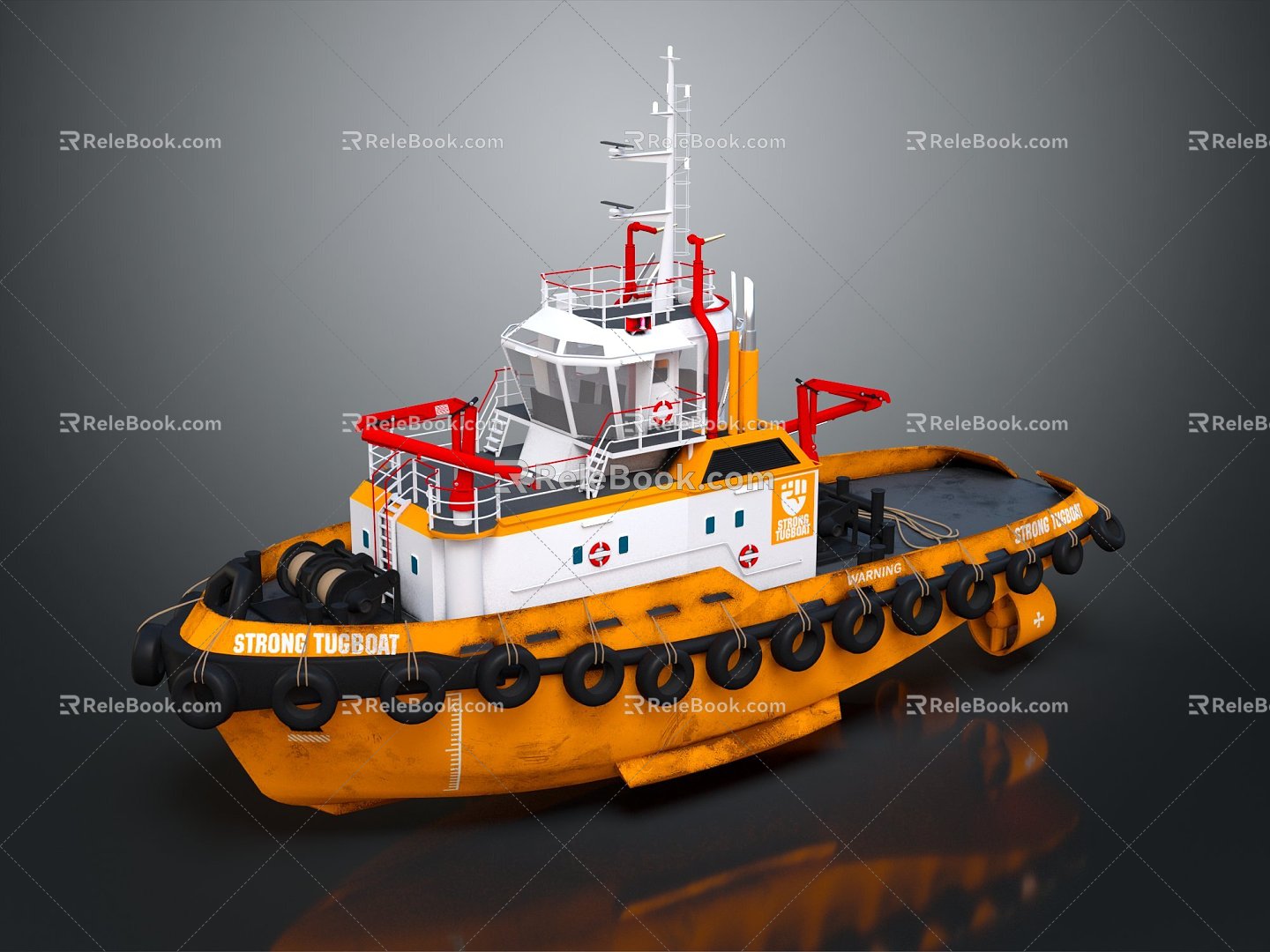 Modern boat tugboat tugboat 3d model