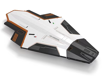 Advanced Futuristic Levitron Flying Vehicle with Streamlined White Black and Orange Aerodynamic Design 3d model