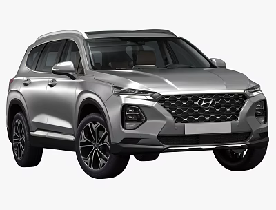 Hyundai Silver SUV with Modern Front Grille and Headlights in Stylish Exterior Design 3d model