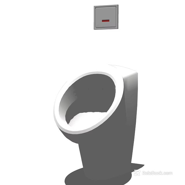 Modern Sleek Urinal Design With Smooth Curves And Wall Mounted Style 3d model 
