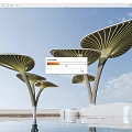 Modern landscape gallery park gallery landscape structure 3d model