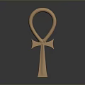 Golden Ankh Symbol Clothing Accessory For Stylish Fashion Outfit Decoration