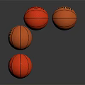 Four Red And Orange Basketballs Sports Equipment For Training And Games