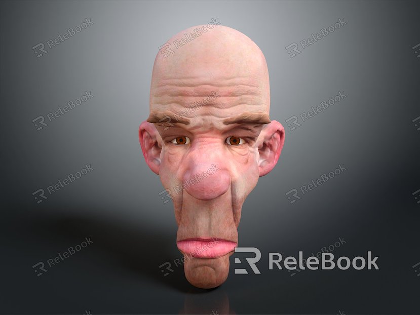 Modern Statue Figure Statue Old Man Face Facial Facial Face Statue Figure Sculpture model