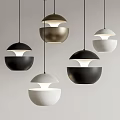 Modern Dome Shaped Pendant Lights in Black White and Gold for Interior Styling