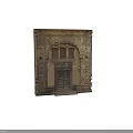 Traditional Stone Entrance Gate With Arched Top Intricate Carvings And Decorative Elements