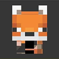 Pixel Style Orange Fox Game Character Lying Down With White Tipped Ears