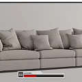 Modern three-seat sofa multiplayer sofa 3d model