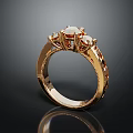 Elegant Gold Fashion Ring With Sparkling Gemstones And Intricate Design Details