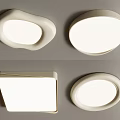 Various Shapes White Ceiling Lights with Modern Design for Home Interior 3d model