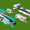 Various Types of Recreational Vehicles Parked on Green Grass Field