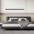 Minotti Double Bed Bedside Table Table Lamp 3d model