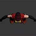 3D Character With Pink Hair Yellow Top Red Vest Black Gloves And Red Shoes