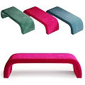 Modern Curved Upholstered Public Chairs In Red And Blue Colors