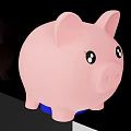 Cute Pink Piggy Bank With Coin Slot And Adorable Eyes For Daily Saving
