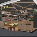 Supermarket Quality Fresh Meat Shopping Zone with Chinese Style Signs Lightbox Ads Counter Display and Spacious Aisle