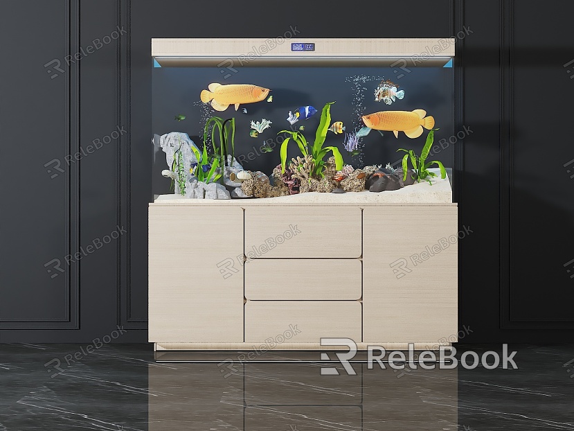 Aquarium Aquarium Aquarium Tropical Fish Golden Dragon Fish model