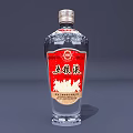 Wuliangye Baijiu Bottle And Wine Glass With Red Traditional Label Transparent Design