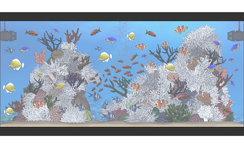 Modern Fish Tank Tropical Fish 3d model