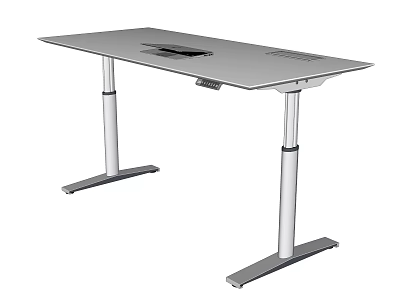 Modern Adjustable Height Standing Desk With Metal Frame And Spacious Surface 3d model