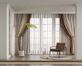 Modern Curtains 3d model