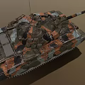 Military Tank With Camouflage Paint Number 215 Gun Barrel And Tracks