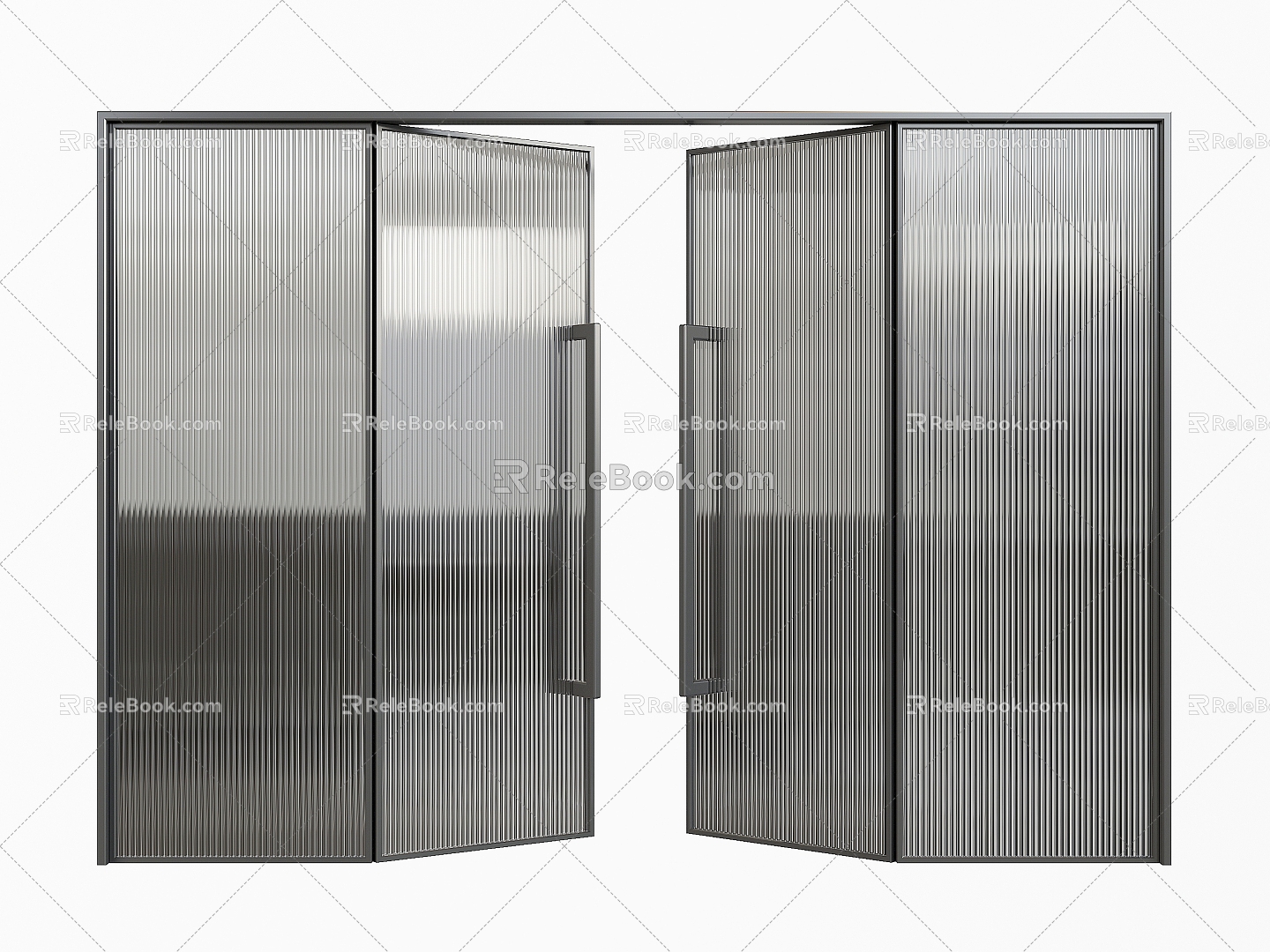 Changhong Glass Double Door Company Office Double Door Door 3d model