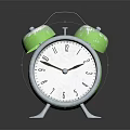 Vintage Green Alarm Clock with Double Bells Silver Stand and White Dial Clear Numbers