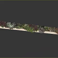 Variety of Colorful Succulent Plants in Long Stone Planter for Home Decor