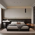 Elegant Modern Bedroom Interior Design With Large Window City View Bed Headboard And Rug