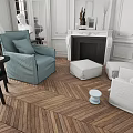 Modern Single Sofa Desk 3d model