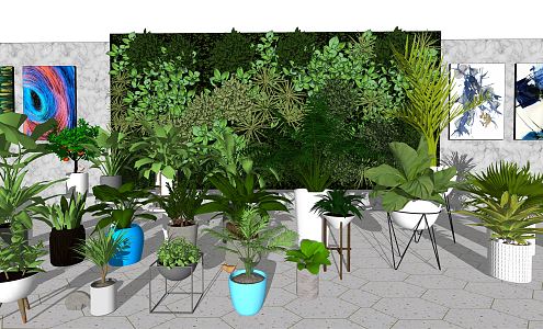 Modern Plant Wall Indoor Plant Wall Plant Combination 3d model