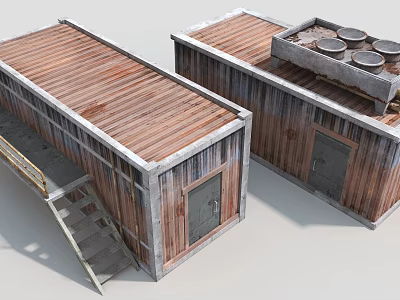 container old container house industrial hard surface 3d model