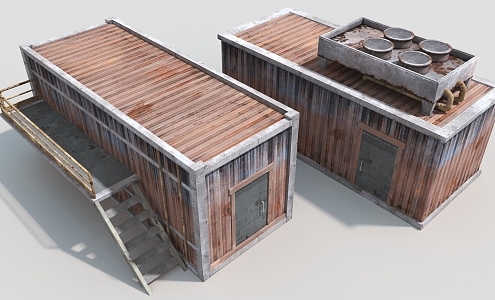 container old container house industrial hard surface 3d model