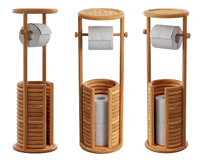 Wooden Toilet Paper Holders For Bathroom Storage 3d model
