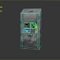 Automated Teller Machine With Metallic Casing Control Panel Colored Buttons And Display Screen