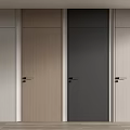 Modern Interior Hinged Doors In Various Colors With Wooden Texture And Metal Handles