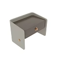 Modern Minimalist Beige Bedside Table With Wooden Drawer Gold Knob And Metal Bar