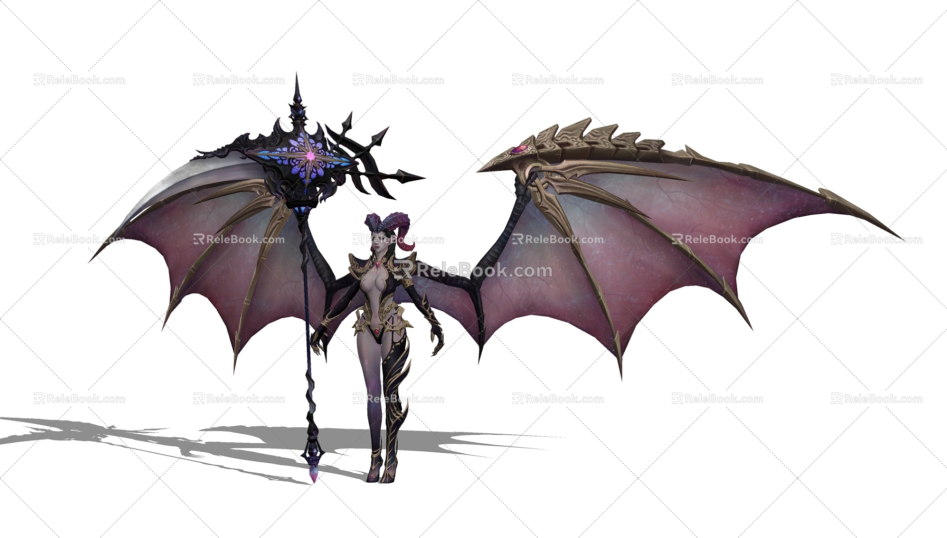 Modern game character demon 3d model