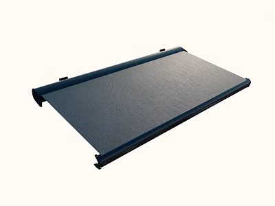 Gray Outdoor Awning With Durable Material And Black Frame For Sun Protection 3d model