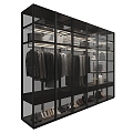 Glass metal multi-function wardrobe 3d model