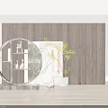 Modern Circular Room Divider With Shelves And Decorative Items In Interior Space
