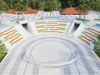 Modern Square Steps Wooden Platform Steps Leisure Steps Commercial Sinking Steps Outdoor Landscape Steps 3d model