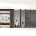Clean Modern Public Restroom Interior With Stalls Sink Mirror And Toilet