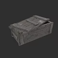 Rustic Wooden Storage Locker With Open Lid And Wooden Planks Design