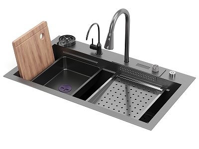 Modern dish washing basin 3d model