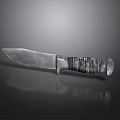 Rustic Handcrafted Knife With Sharp Metal Blade And Textured Wooden Handle