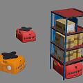 Modern Intelligent Unmanned Robot Transport Vehicle Shelf Storage Rack 3d model