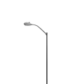 Outdoor Street Lamp With Curved Pole And Translucent Shade Lighting Fixture