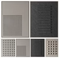 Modern Decorative Panels With Perforated Striped And Circular Textured Designs 3d model